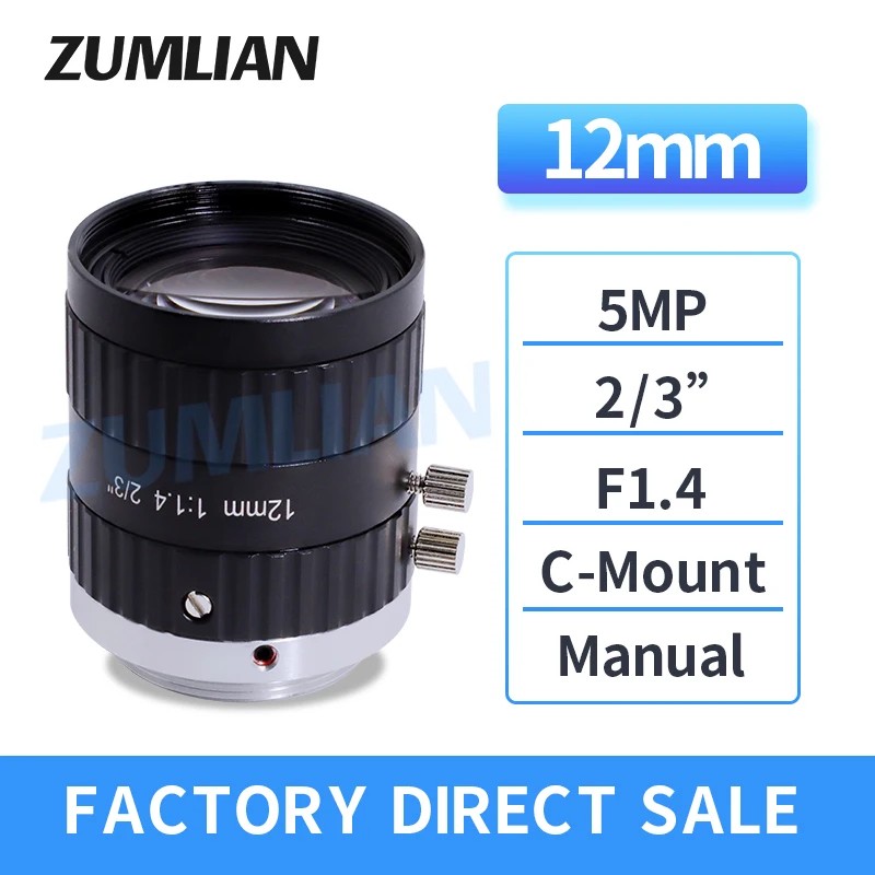 ZUMLIAN  ˻ ī޶   ,   C Ʈ , f1.4, 2/3 ġ ְ, 5 ްȼ, 12mm